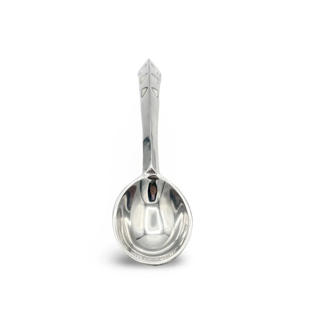 Towle Silversmiths Mother of Pearl Inlay Aluminum Salad Serving Spoon Silver MCM